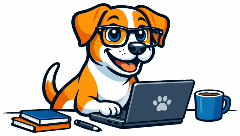 Cagnolino di fronte al notebook mentre compara e confronta assicurazioni online