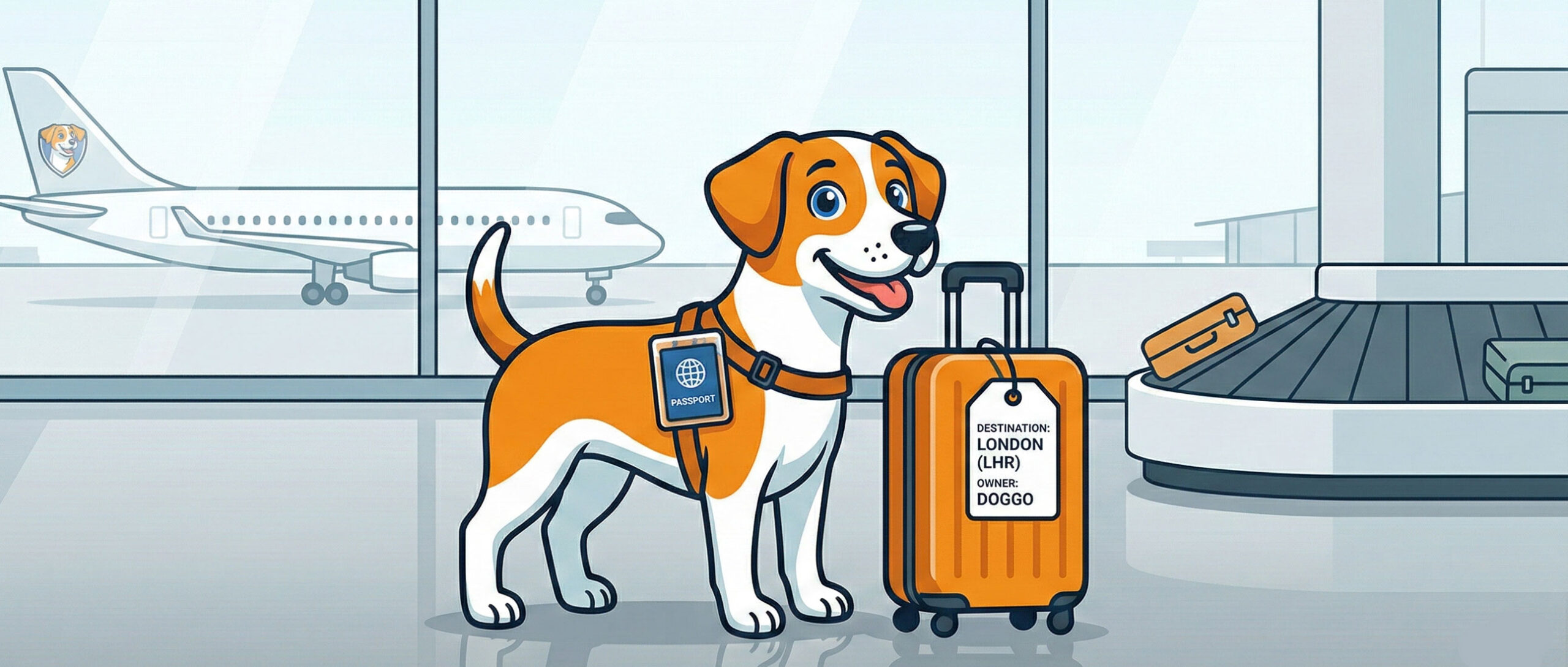 cagnolino assicurato viaggia e va in volo