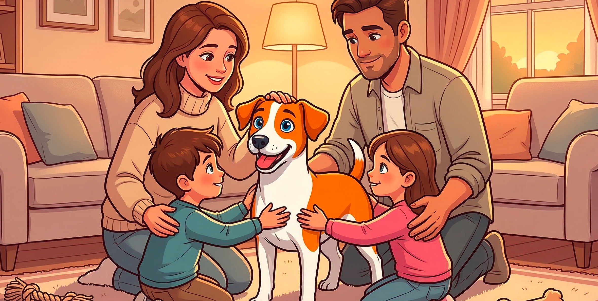 cane amato e coccolato dalla famiglia